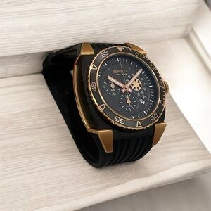 Breil Milano Mediterraneo 47 mm Rose Gold Tone Steel Grey Dial Men Watch BW0537